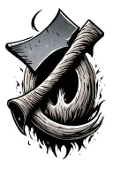 hatchet tattoo design idea