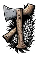 hatchet tattoo design idea