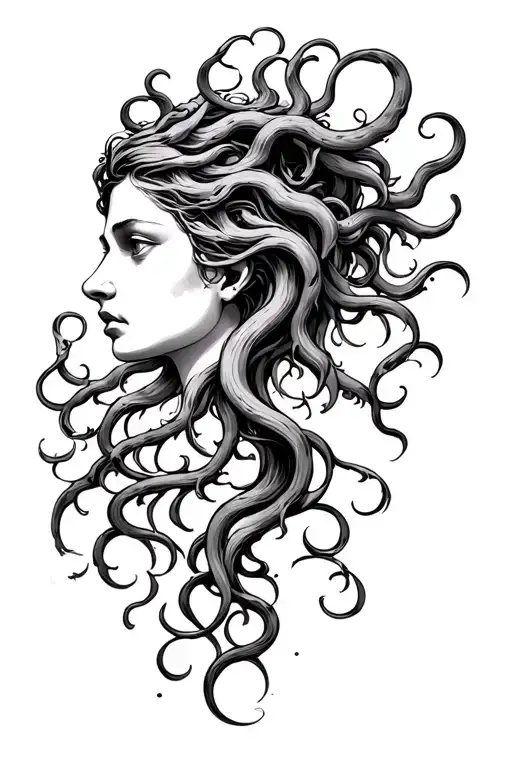 Medusa profile tattoo tattoo design idea