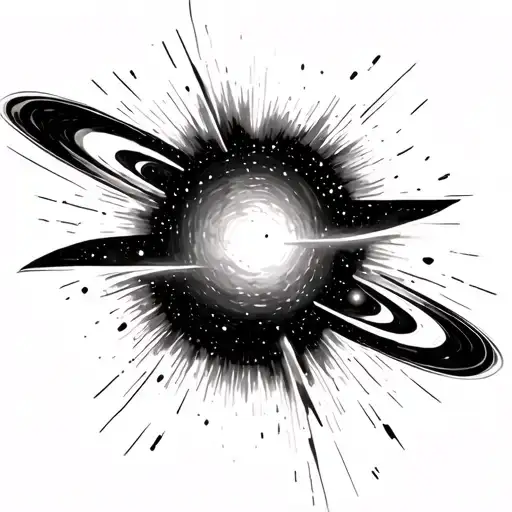 supernova blackhole planet tattoo design idea