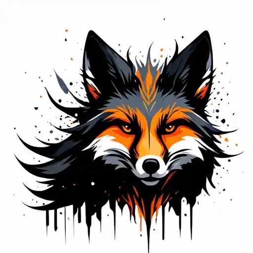 Fox Face tattoo design idea