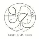 Fusion between initials G and J linear design for a couple in love tattoo design idea