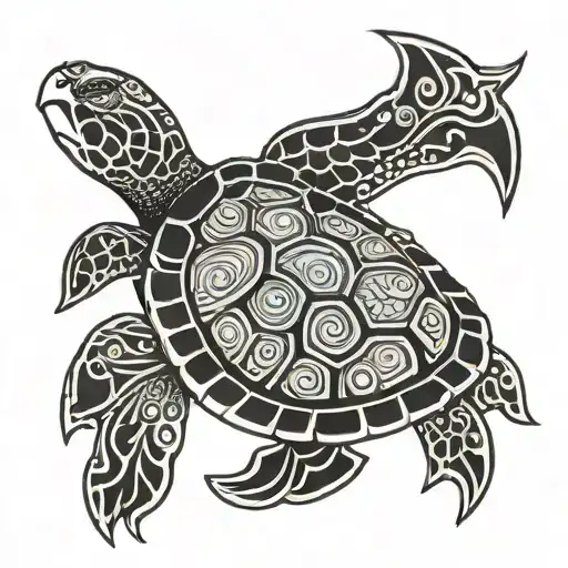 sea turtle tribal inspired design tattoo design idea