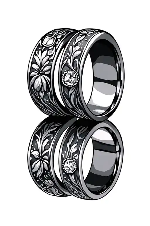 wedding rings tattoo design idea