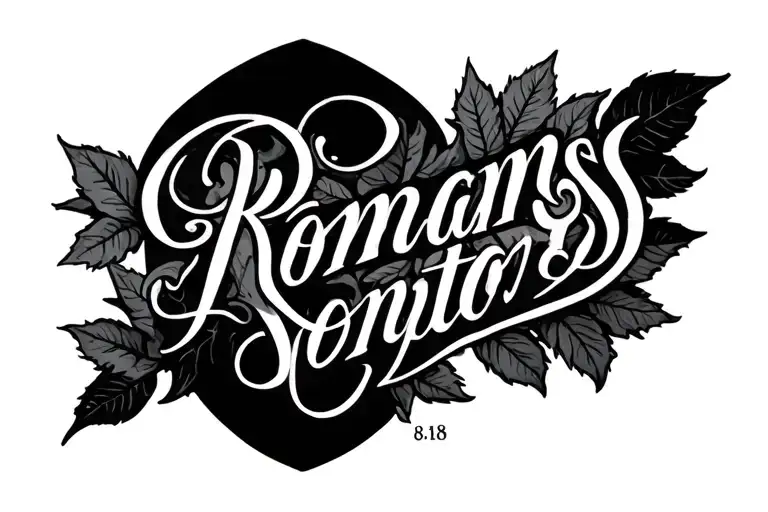 romans 8:18 with vine tattoo design idea
