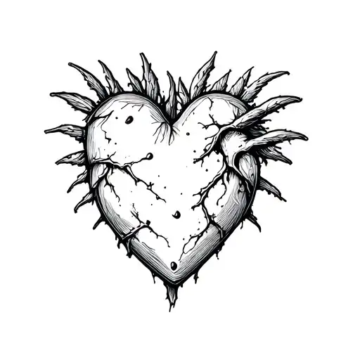 heart with plaster tattoo design idea