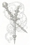 magic wand tattoo design idea