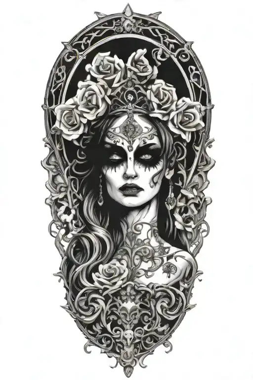 fortuna goddess sexy fit tattoo design idea