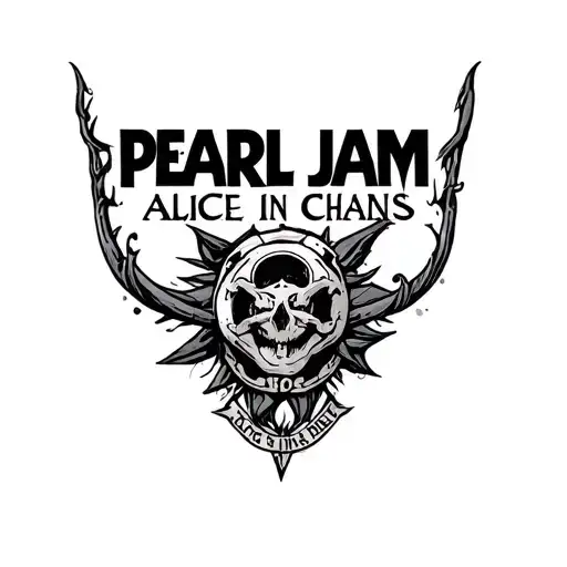 Pearl Jam and Alice In Chains logo combined tattoo design idea