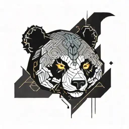 Panda bear tattoo design idea