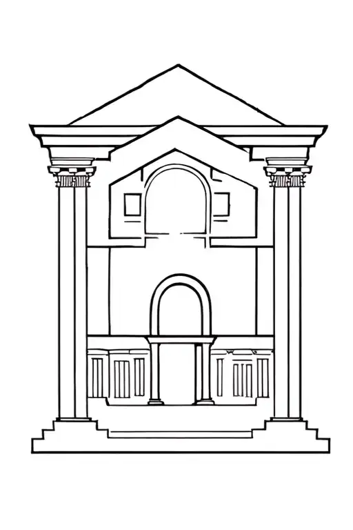 Something related to the buildings of Rome Emblem and the Roman tattoo design idea