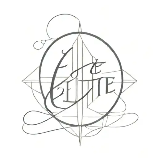the word elite in an astral font but it is just the word and no circles around it.  tattoo design idea