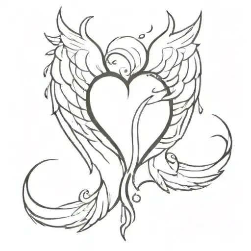 A broken heart with wings symbolizing freedom and resilience tattoo design idea