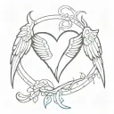 A broken heart with wings symbolizing freedom and resilience tattoo design idea