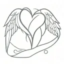 A broken heart with wings symbolizing freedom and resilience tattoo design idea