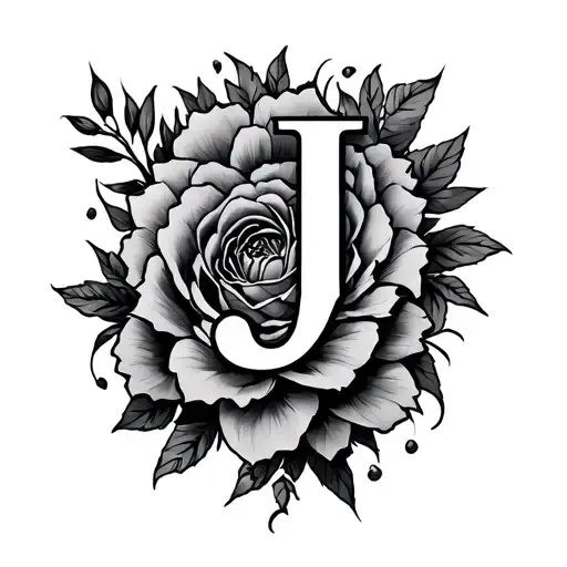 Hidden J tattoo design idea