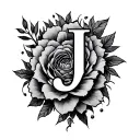 Hidden J tattoo design idea