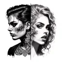 Split Personality tattoo design idea