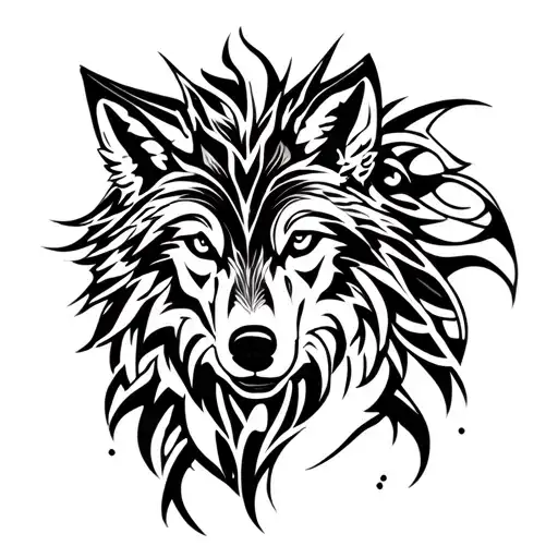 Gemini Wolf tattoo design idea