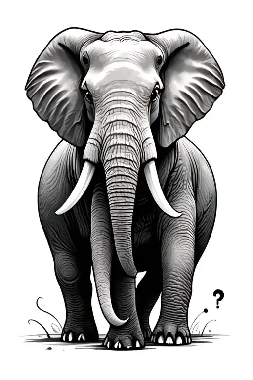 elephant with a semicolon tattoo design idea