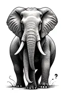 elephant with a semicolon tattoo design idea