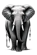 elephant with a semicolon tattoo design idea