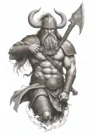 pagan God tyr Norse god missing arm tattoo design idea