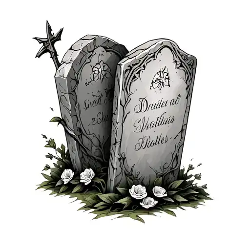 Gravestone tattoo design idea