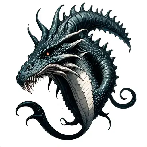 sea monster tattoo design idea