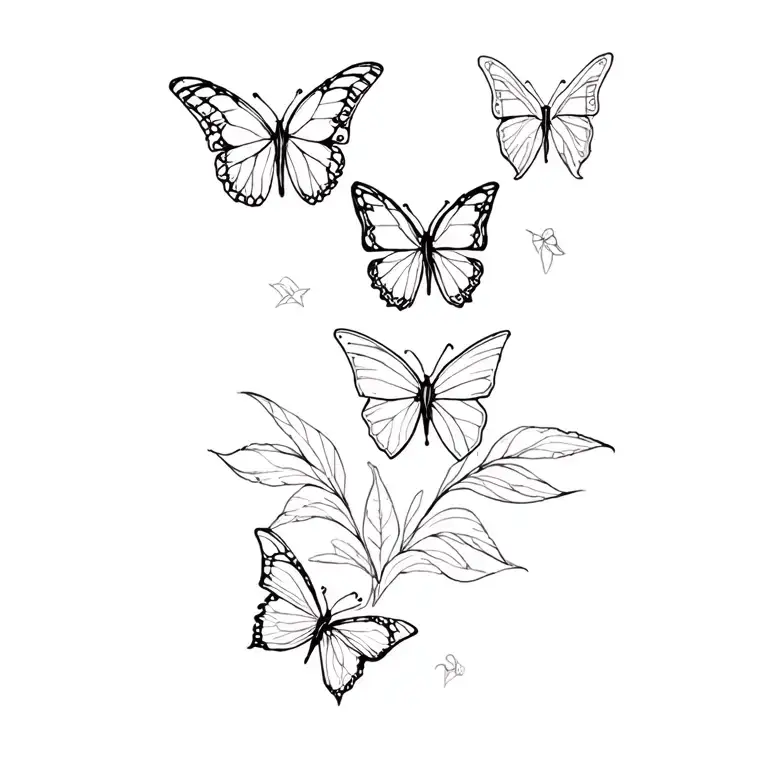 bisexual tattoo design incorporating  butterflies  tattoo design idea