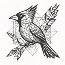 outline of flying cardinal tattoo design idea