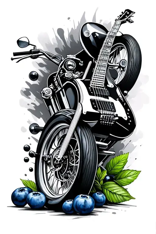 motorcycles, guitar, blueberry, anthony, alexander tattoo design idea