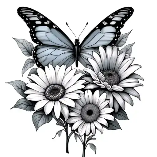 using a current tattoo that i can upload create a sleeve incorporating butterflies and gerberas tattoo design idea