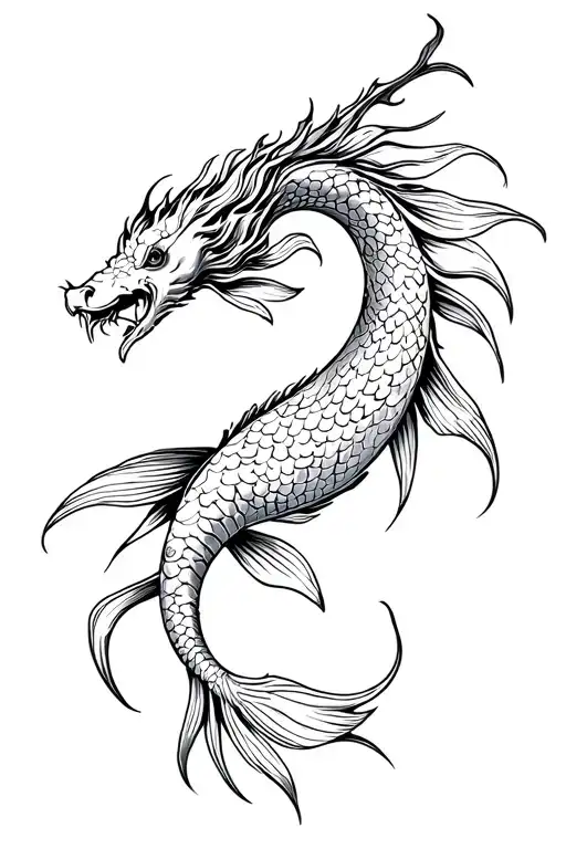 koi fish dragon tattoo design idea