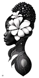 cosmic map plumeria outdoors geometric tattoo design idea