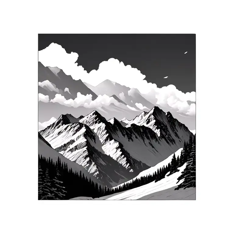 Swiss alps tattoo design idea