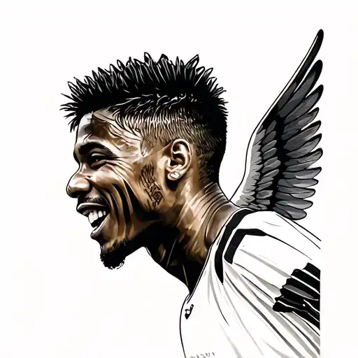 “Icarus laughed as he fell, for he knew that falling meant he had once soared” with a silhouette of a young barca neymar tattoo design idea