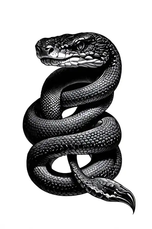stippled snake wrapped tattoo design idea