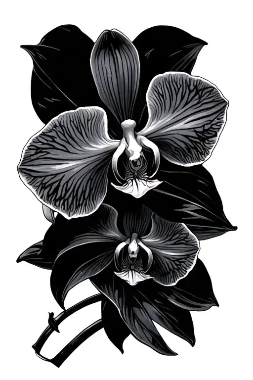 Black Orchid with Cruz tattoo design idea