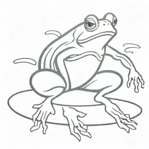 human toad surfer tattoo design idea