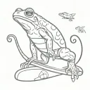 human toad surfer tattoo design idea