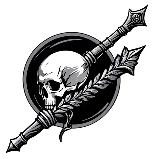 Rod and staff tattoo design idea