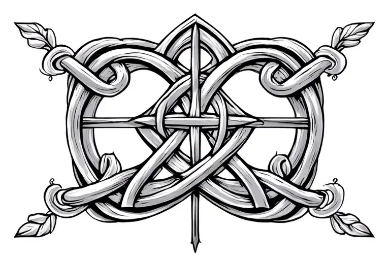 Irish catholic knot lineart tattoo design idea