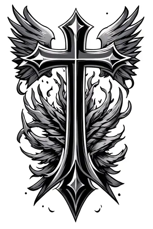 crusaders cross made tattoo design idea