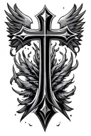 crusaders cross made tattoo design idea
