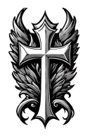 crusaders cross made tattoo design idea
