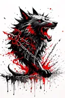 Fenrir breaking chains tattoo design idea