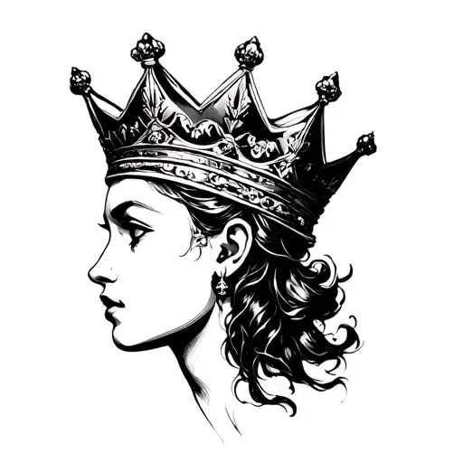 r with crown tattoo design idea