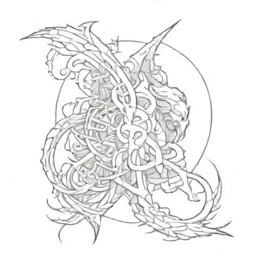 good vs evil tattoo design idea