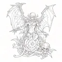 good vs evil tattoo design idea